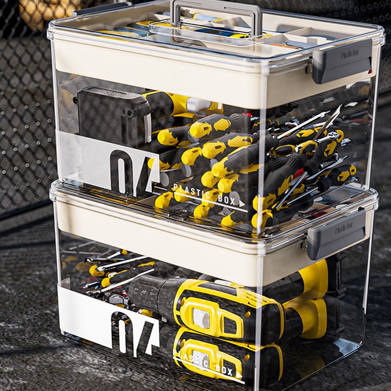 KDNC 대용량 다기능 공구함 생활 정리함, 1개, 투명색 25,900원