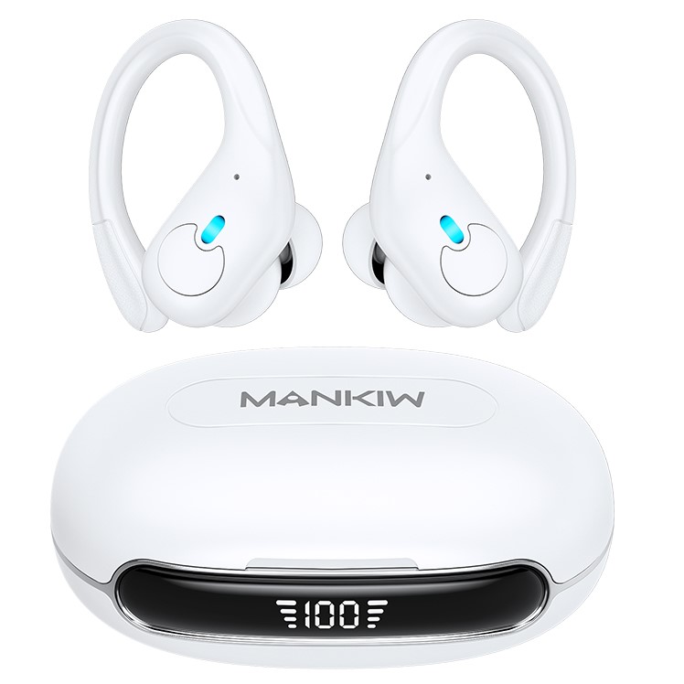 Mankiw맨큐 귀걸이형 무선 블루투스 이어폰 버튼식 X30, 화이트, X30, 현재가 69,800원