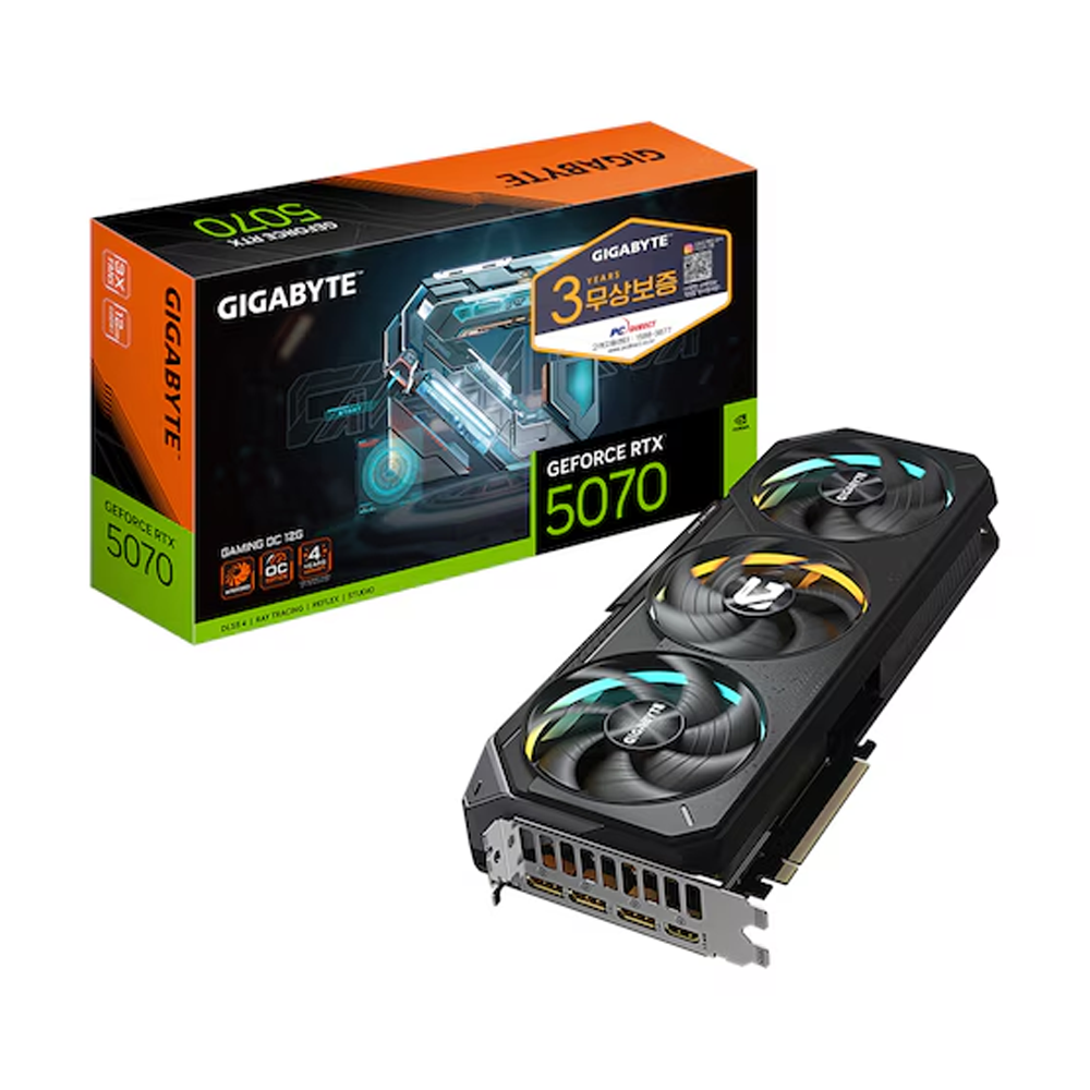 GIGABYTE 기가바이트 GEFORCE RTX 5070 GAMING OC D7 12GB  그래픽카드 VGA 제이씨현 1,293,700원