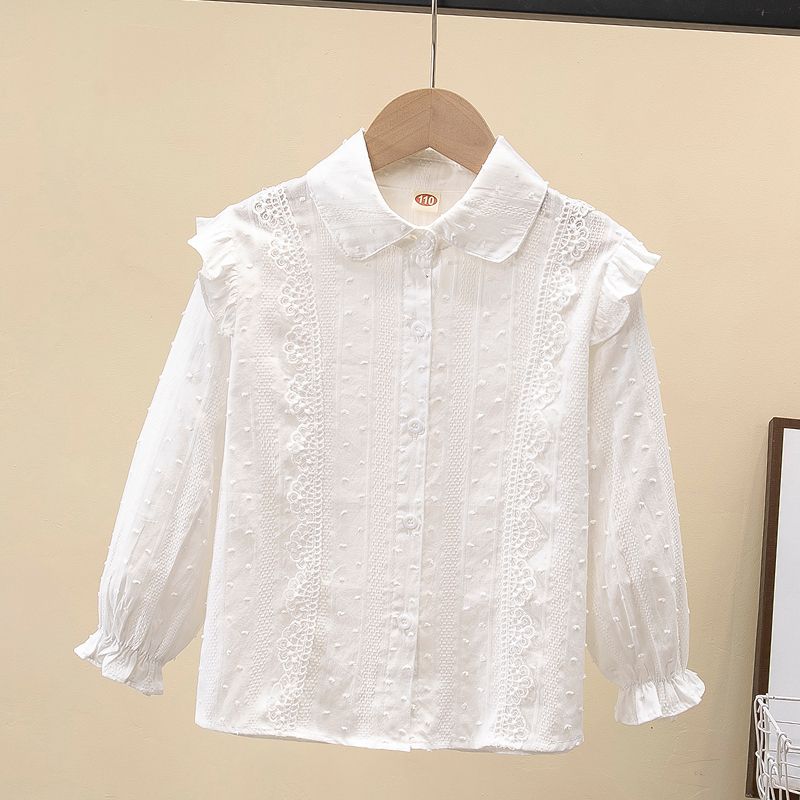 해피유통 여성 봄여름 레이스 가장자리 긴팔 블라우스 디자인14세 이상 28,360원