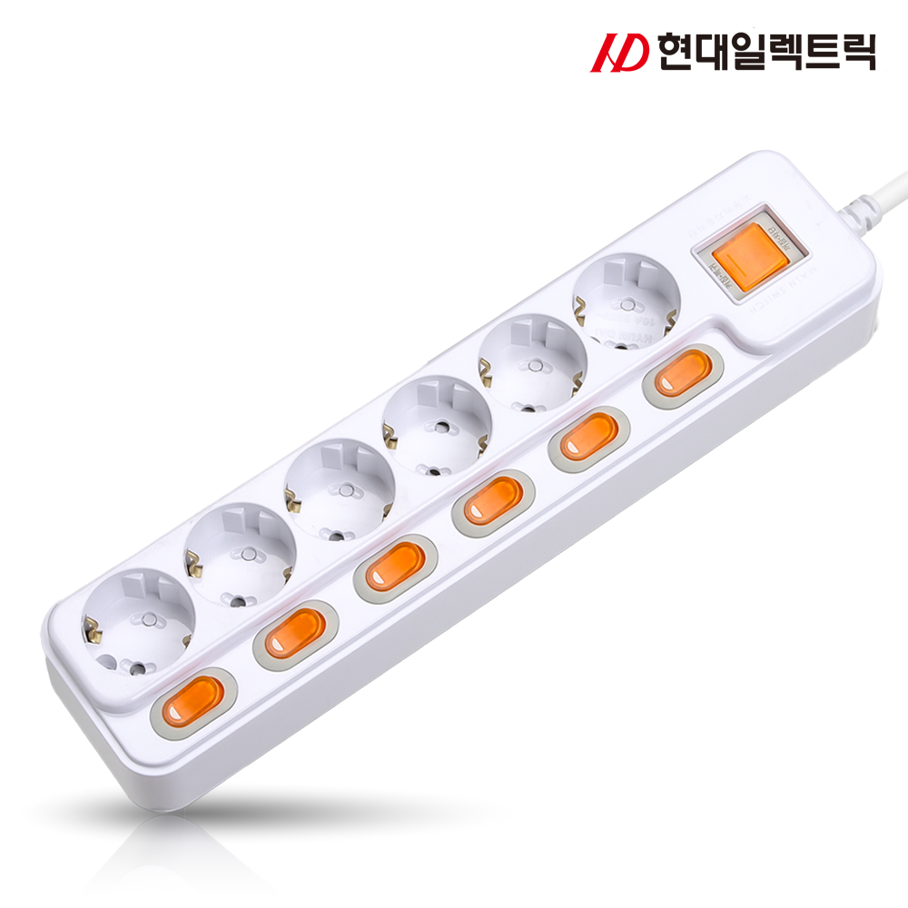 국산 현대 개별 +과부하차단 접지 멀티콘센트 가정용 사무용 멀티탭 6구 (16a) 19,790원