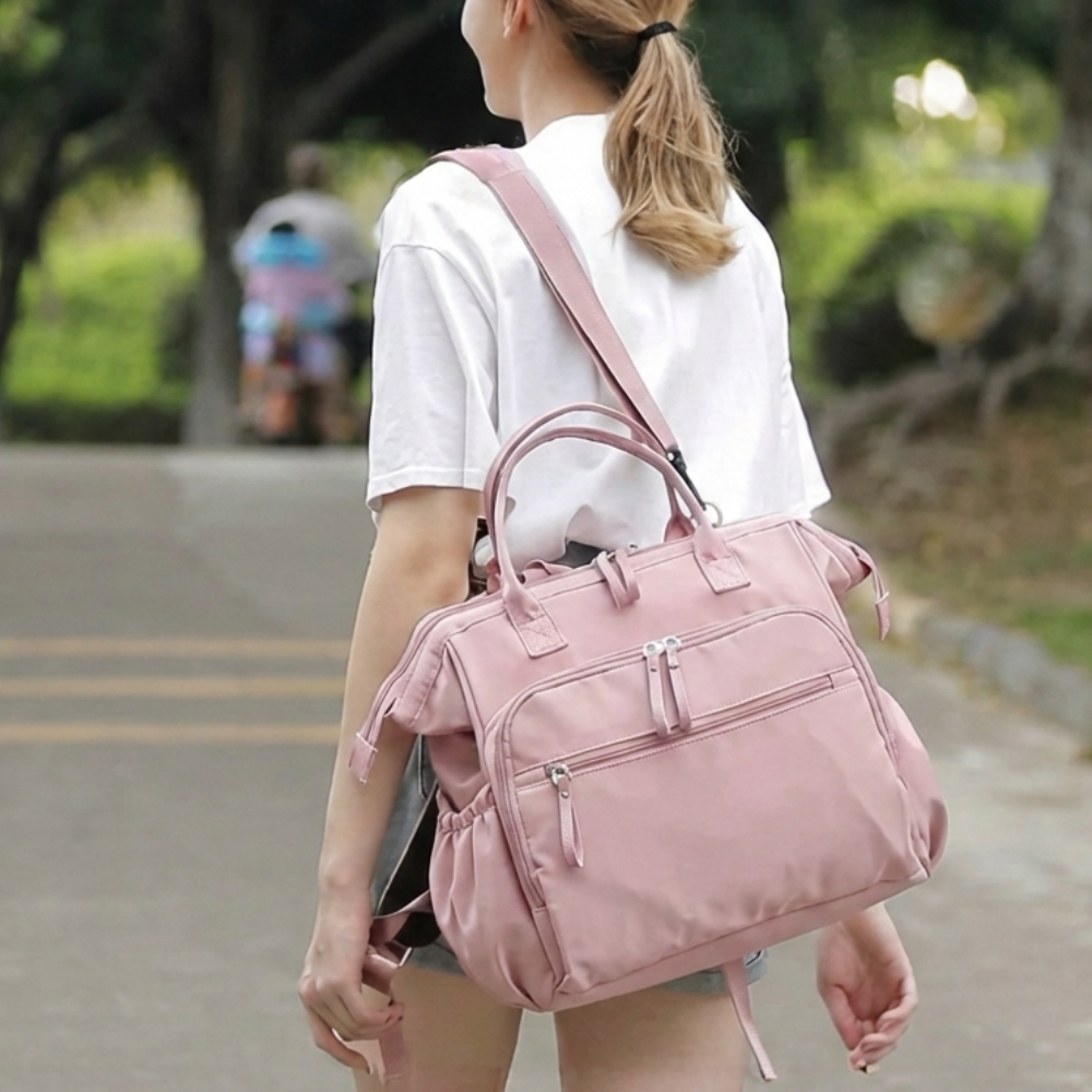 보냉 만능 백팩 강아지 산책 기저귀 피크닉가방 대용량 수납 여성 노트북가방 겸용 맘스백, 베이비 핑크 48,310원