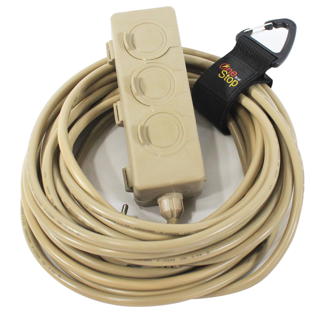 원스탑 밀리터리 캠핑 전기 연장선 이동형 멀티 콘센트 3구 HJM-YJS163 + 벨크로 비너 32,000원