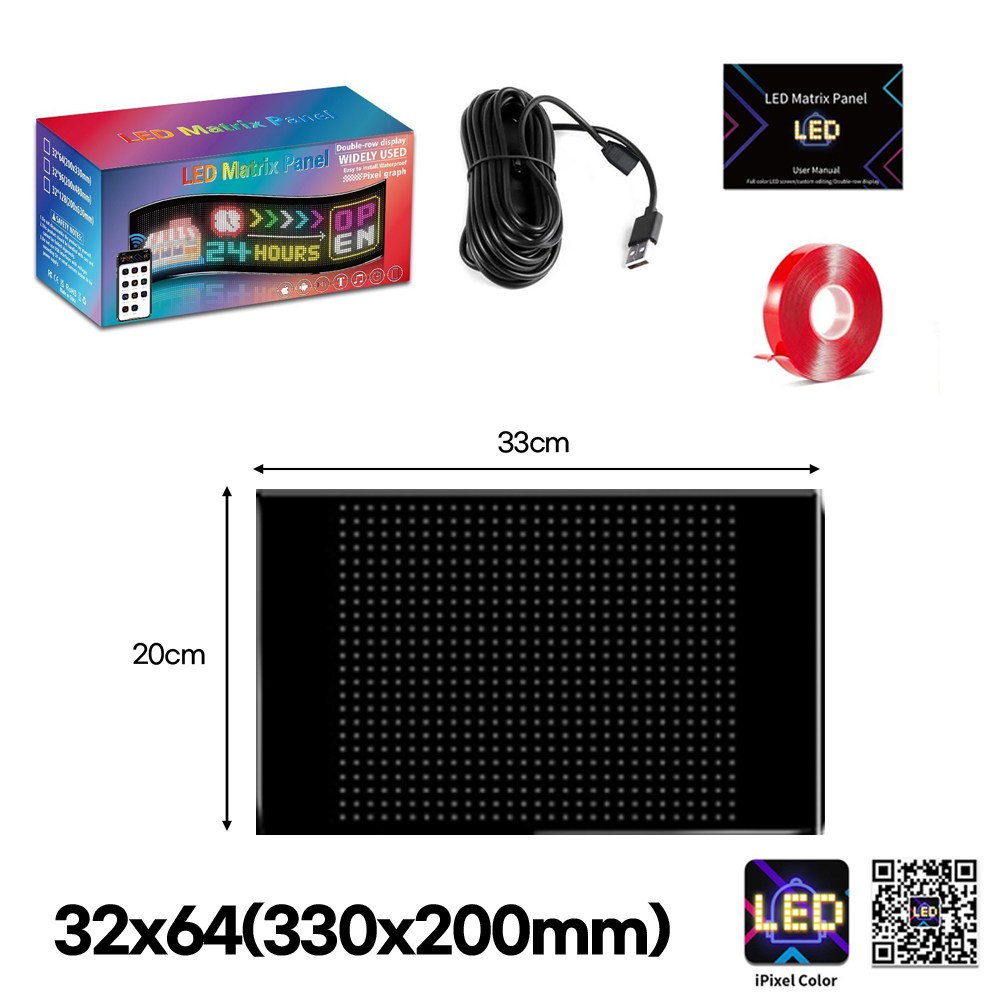 HK sell 픽스그램 LED 풀컬러 블루투스 전광판 플렉시블 메뉴판 매트릭스 패널, 1개, RGB 89,500원