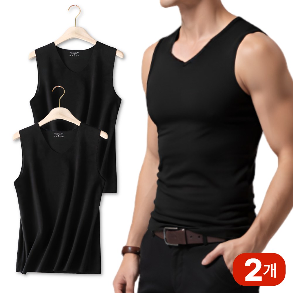 에스픽 얇따 남성 기모나시 발열 내의 V라인 9,900원