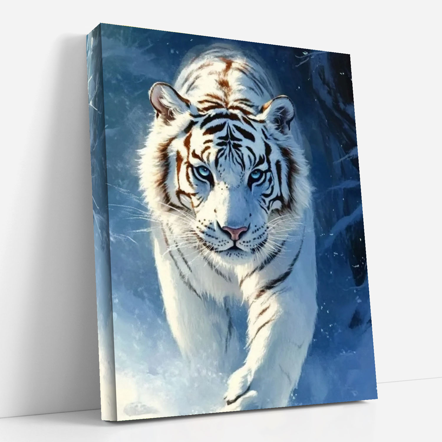 뉴타임즈 보석십자수 캔버스형 40x50cm DIY 액자형 풍경 인물 꽃식물 다이아몬드 그림 액자 캔버스형 수공예 애호가 특별한 선물 방 장식품, 1세트, 하얀 호랑이 00094 19,000원