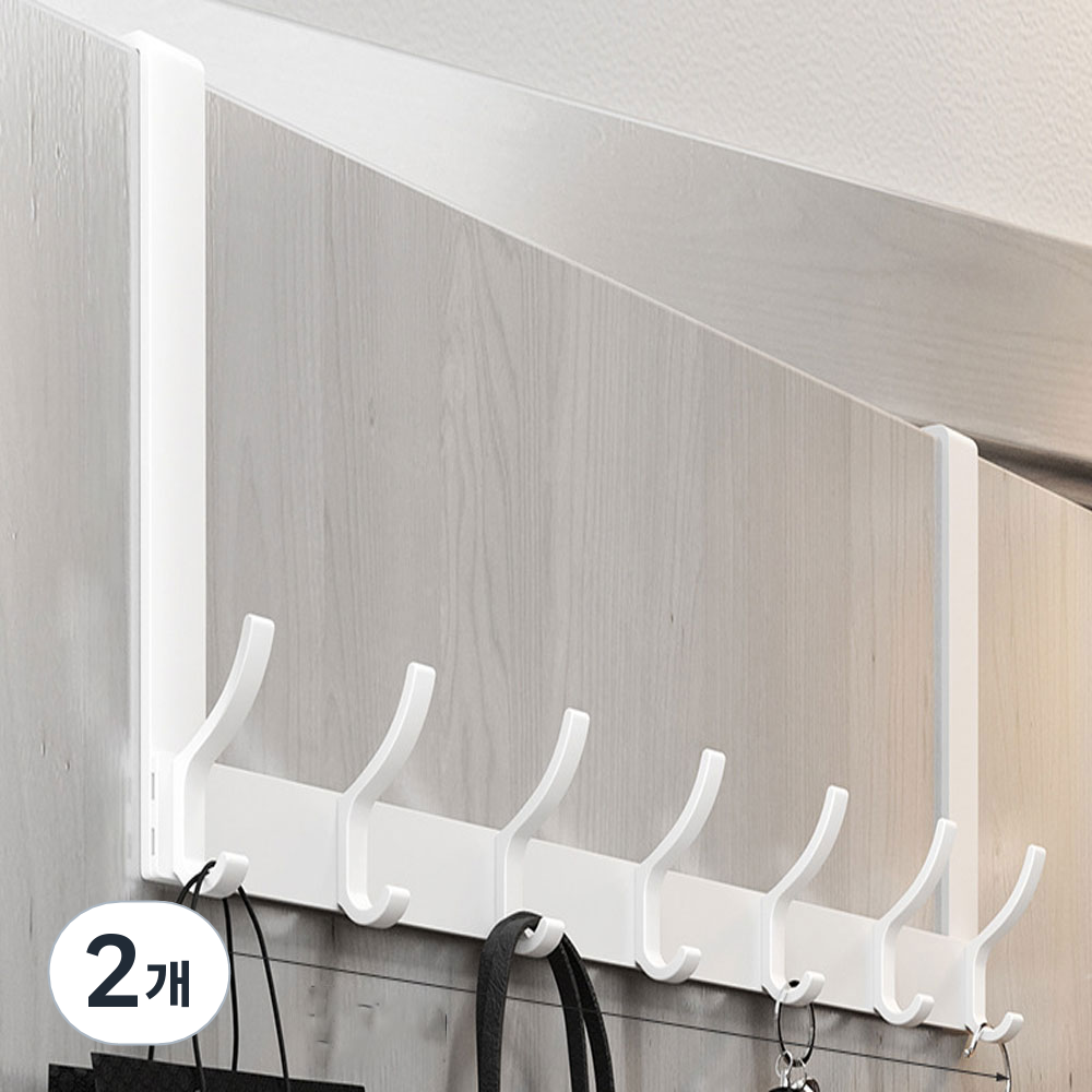 앞날창창 무타공 도어 행거 문걸이 후크 14구, 화이트, 2개 17,440원