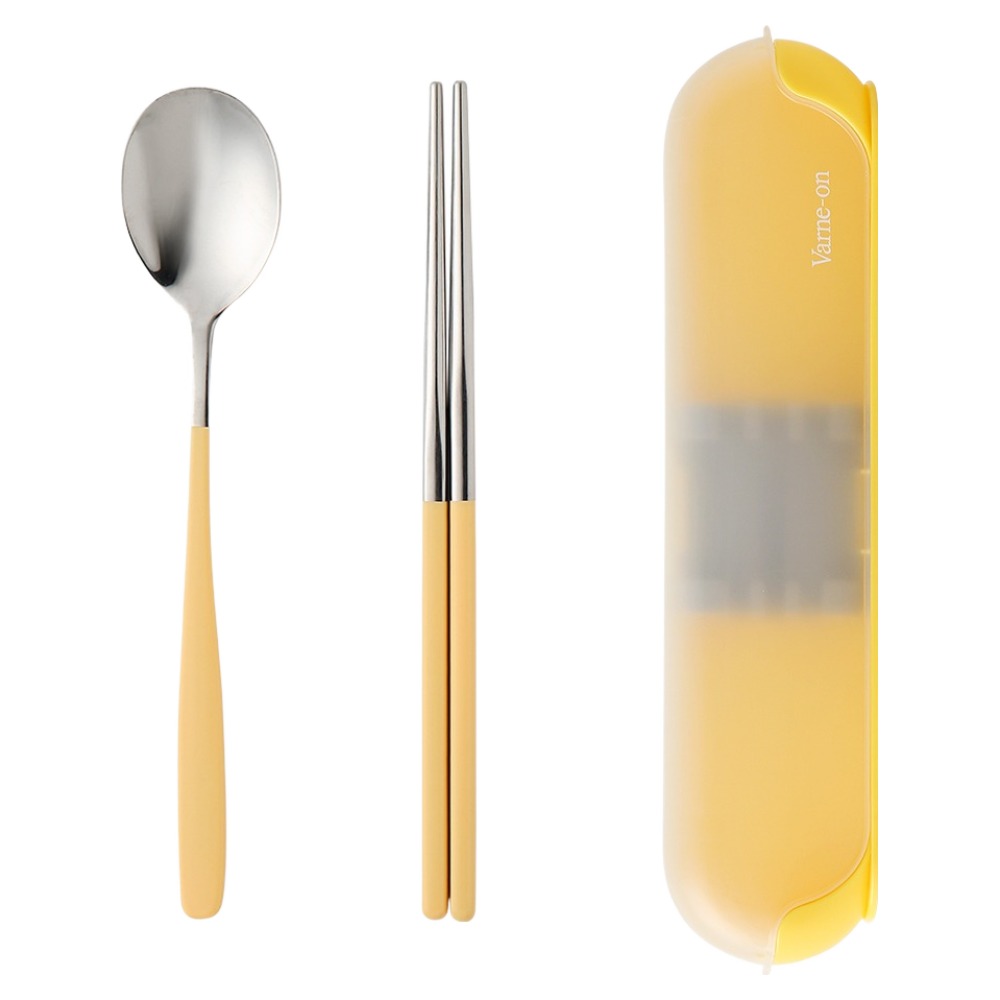 이지실리 무소음 휴대용 스탠딩 어린이 도시락 수저통 세트, 옐로우, 1세트, 숟가락 + 젓가락 + 케이스 6,900원