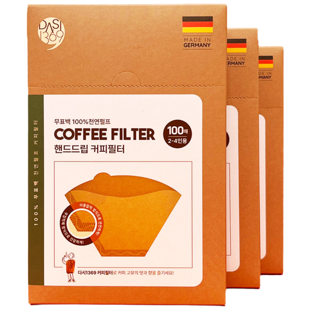 다시1369 핸드드립 커피필터 100매 II 디테일이 강한 독일에서 온 여과지 12,570원