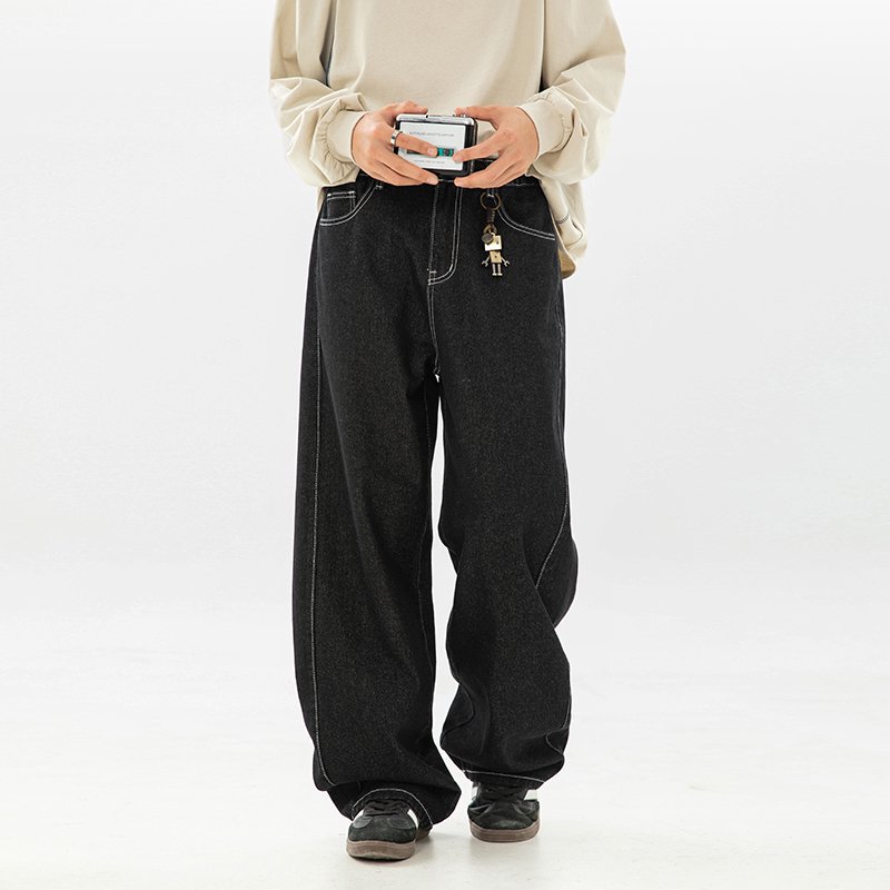 유루 남성용 데님 와이드 밴딩 통 청바지 / MN2385 35,900원