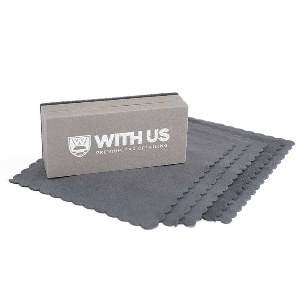 위더스세차 유니크 유리막 코팅 EVA 블럭 + 스웨이드 5p 세트, 그레이, 1세트, 현재가 2,990원