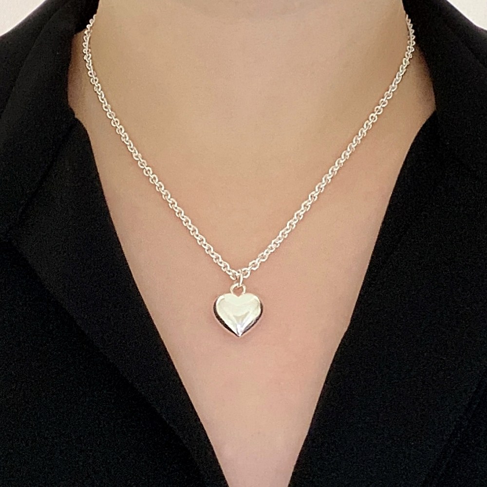 르제이실버 925 볼륨 하트 고방 체인 여자 은목걸이 183,350원