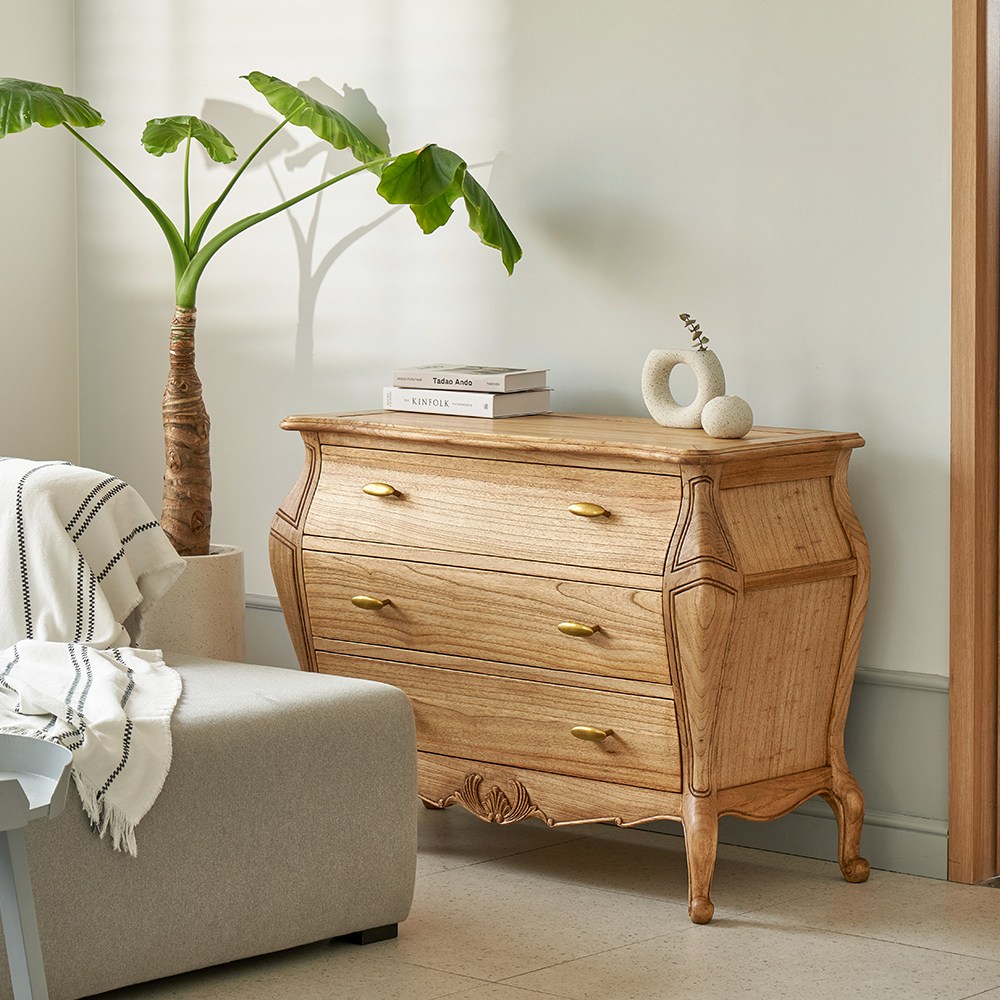 유캐슬 가이아 엔틱 원목 3단 서랍장 B_착불배송, 엔틱, 3개 519,000원