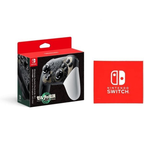 Nintendo Switch Pro 컨트롤러 젤다의 전설 티어스 오브 더 킹덤 에디션 한정 로고 디자인 마이크로 파이버 크로스 동봉 130,800원