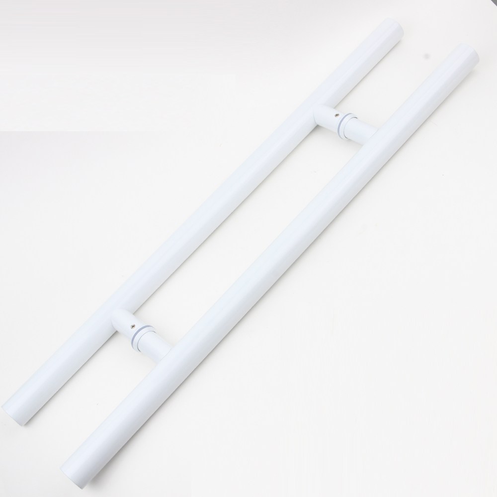 강화도어손잡이 일자 스텐 화이트 센터340mm 유리문 현관문 23,000원