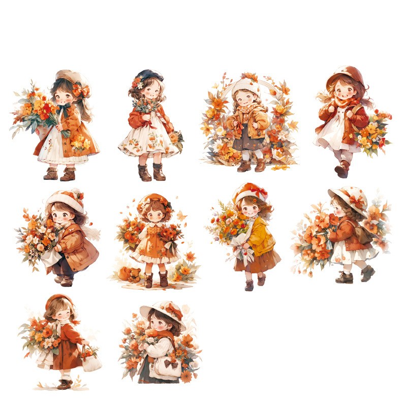 올리브파티 소공녀 시리즈 감성 빈티지 인물 방수 다꾸 스티커 10매 세트 5,700원