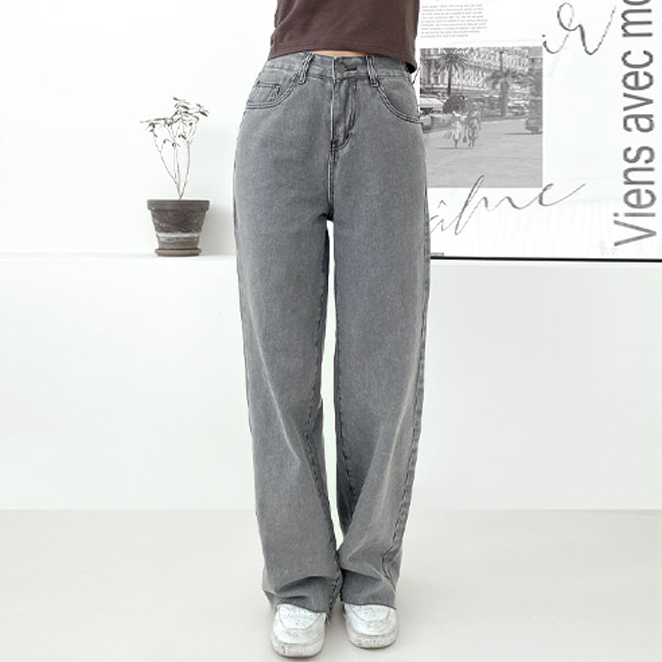 잘빠진 여성용 러빗 뒷밴딩 롱 와이드 데님 팬츠 24,900원