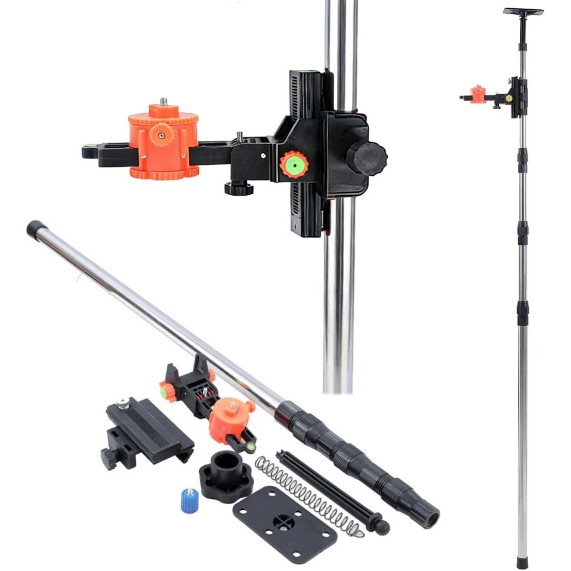 레벨기 보조 거치대 레이저 삼각대 레벨기 리프트 서포트 폴대 천장 고정봉 받침대 3.5M, 1세트 54,900원