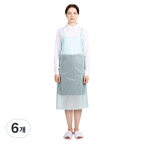 웰프런 우레탄 방수앞치마 스트라이프 중, 반투명 스카이블루, 6개 40,800원