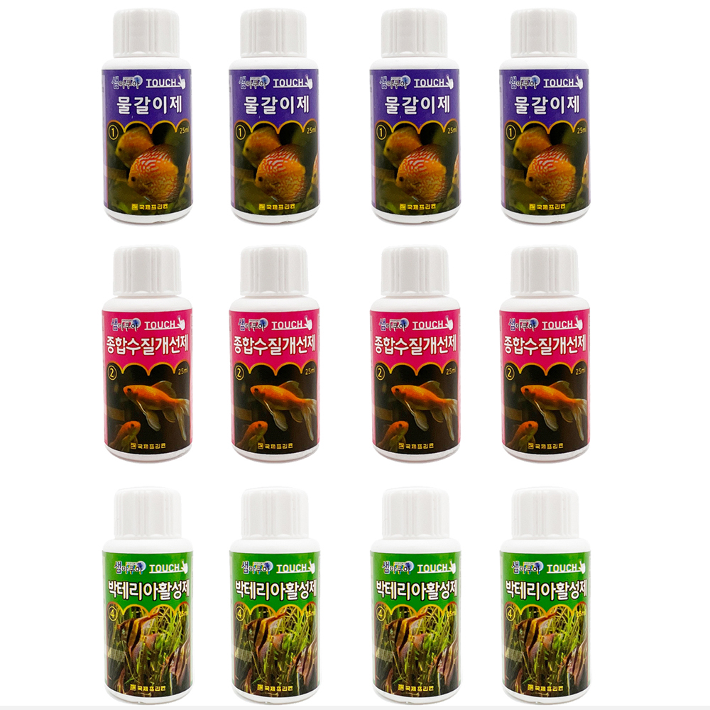 샘아쿠아 터치 물갈이제 4p + 박테리아활성제 4p + 수질개선제 4p 9,450원