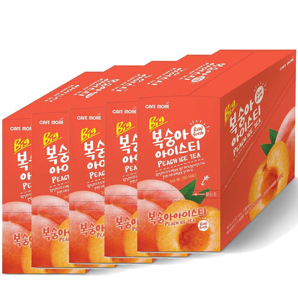 [카페모어] 빅 복숭아아이스티 (340ml 40개입), 40개, 340ml 28,280원