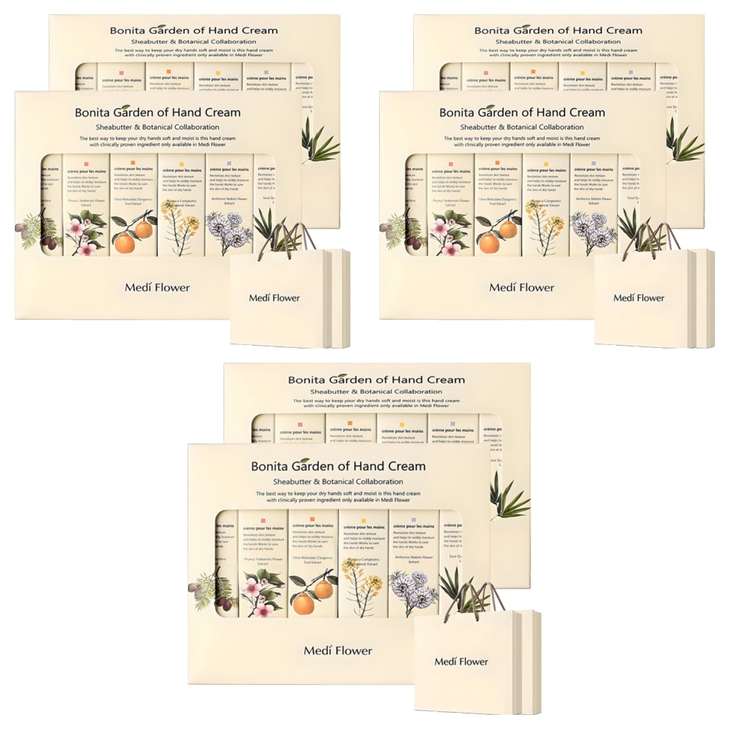 메디플라워 보니타가든 6종 핸드크림세트+쇼핑백 54,800원