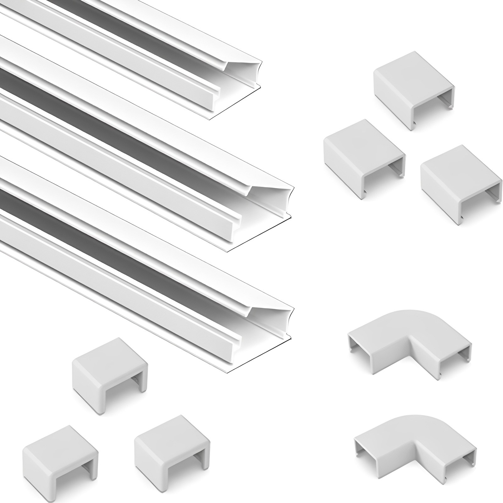 선바로 신개념 열고닫는 전선 몰딩 1호 1m 3p + 마감캡 3p + 곡선엘보우 2p + 연결캡 3p, 화이트, 1세트 12,430원