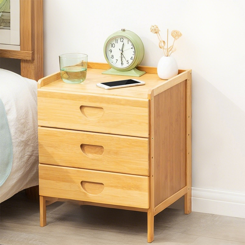 Anystar 침대 협탁 대나무 3단 서랍장, 1개, 원목색 41,900원