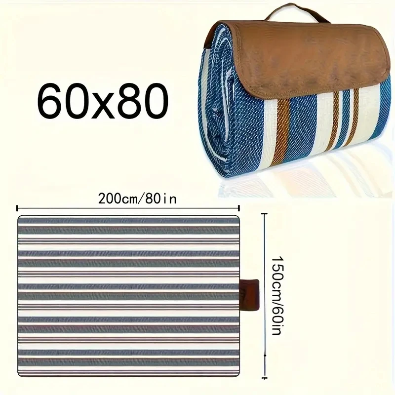 1pc 대형 이중층 나일론 피크닉 담요 운반 손잡이가 있는 봄 여름 야외 편리한 매트 해변 및 캠핑에 이상적 23,400원