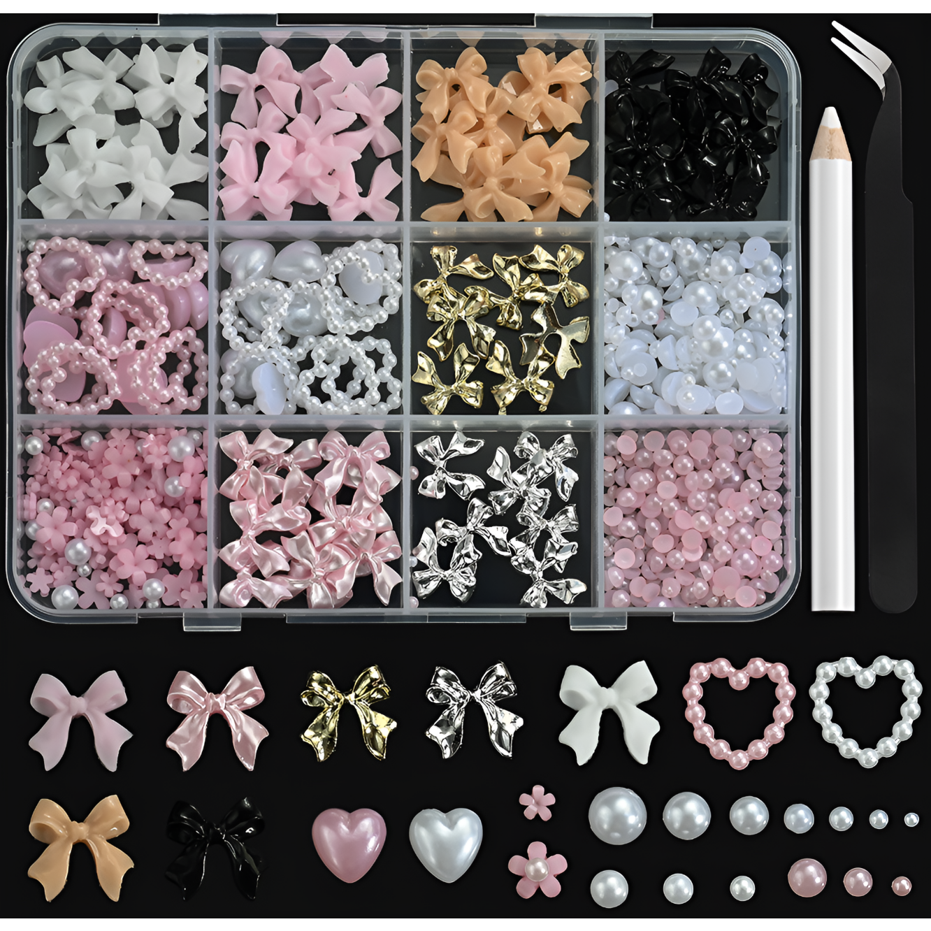 마이뷰티 대용량 리본 하트 셀프 네일 파츠 세트 10,800원