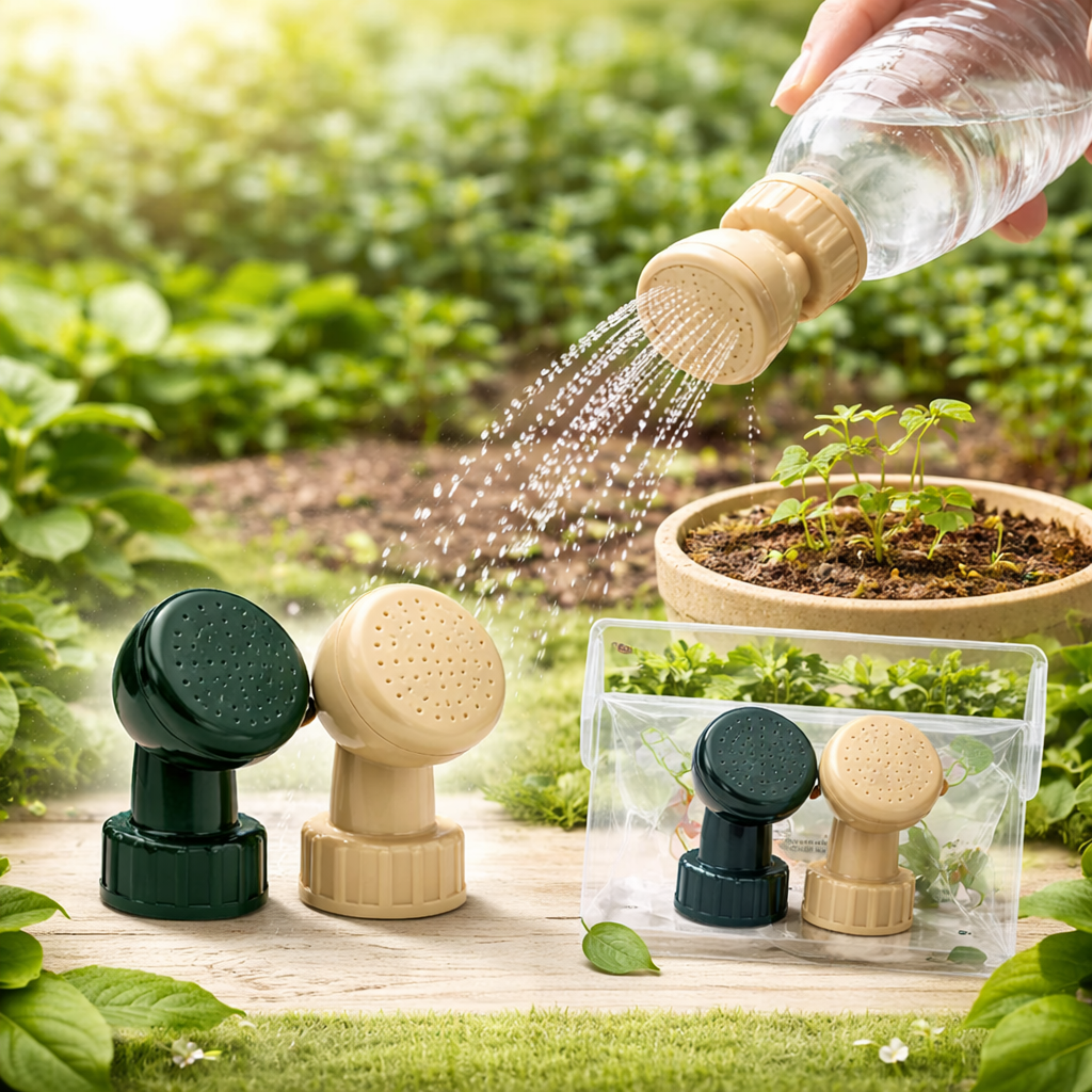 일본산 페트병 물조리개 샤워캡 화분 물주기 노즐 2개입 미니 물뿌리개, 그린,베이지, 1개 7,100원