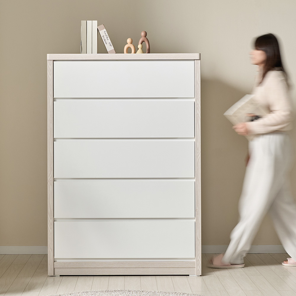 코코미 리얼빅 E0등급 1000 5단 칸칸 속깊은 서랍장 대형 광폭 드레스룸 옷수납장, 5단, 워시화이트 219,000원