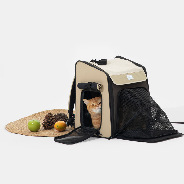 프레이즈펫 멀티 텐트백 - 확장형 고양이 친화적 이동장 백팩 이동가방 프론트백, 1개, 브라운 159,000원