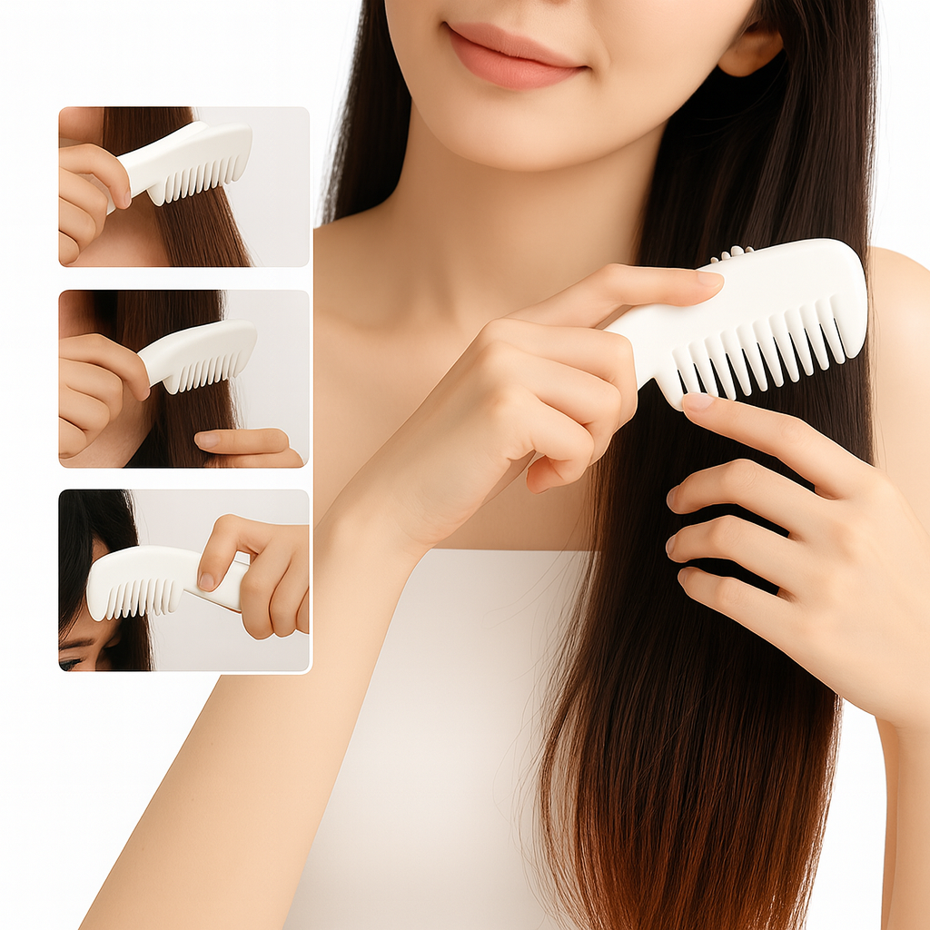 아즈몰 셀프 손상모컷팅 앞머리 커트 빗형 휴대용 상한머리자르기 도구, 1개, 화이트 12,800원