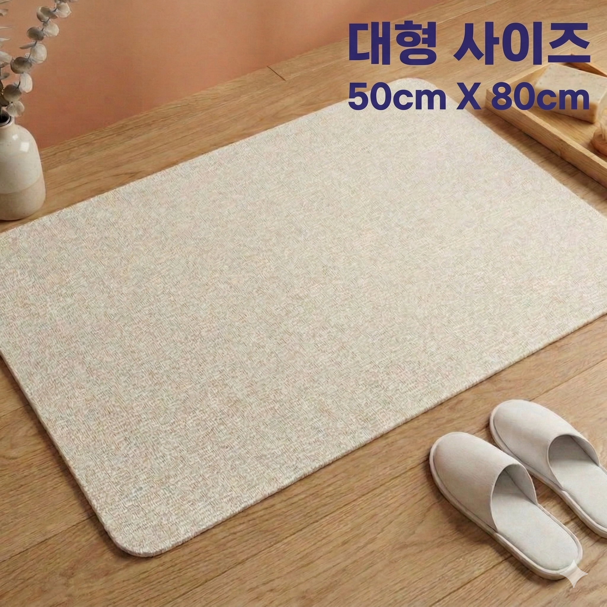 UNDERUS 빨아쓰는 규조토 발매트, 1개, 베이지 대형 사각 12,600원