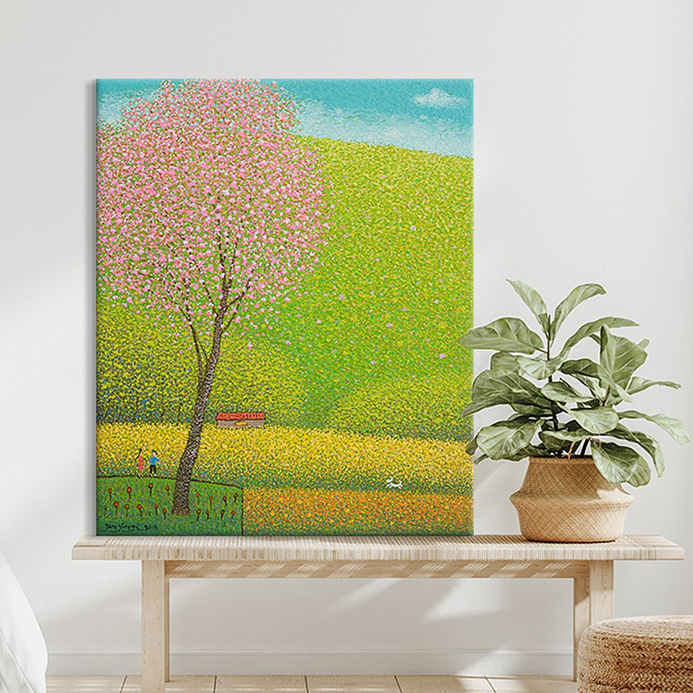 [인메이블] 장용길 작가 봄 풍경화 아트에디션 35종 그림 거실 인테리어 꽃 나무 자연 캔버스액자 217,000원
