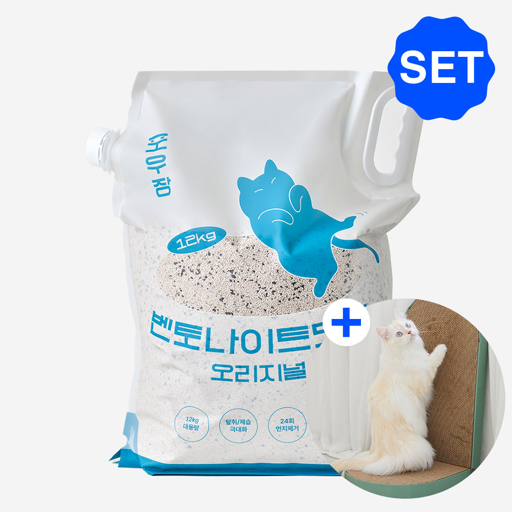 포우장 벤토나이트 오리지널 고양이 모래 12kg + 냥쌤 스크래쳐 SET 33,900원