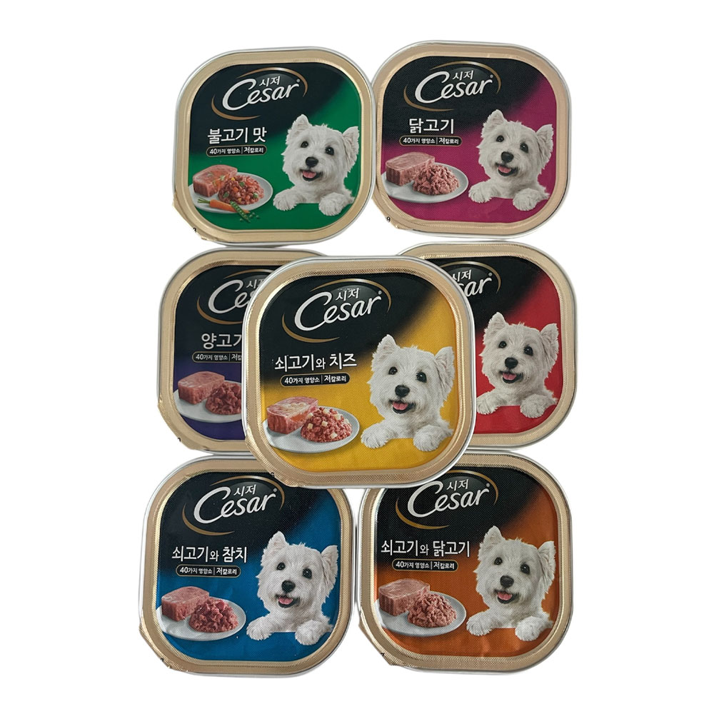 시저 애견 캔사료, 불고기맛, 100g, 1개 2,100원