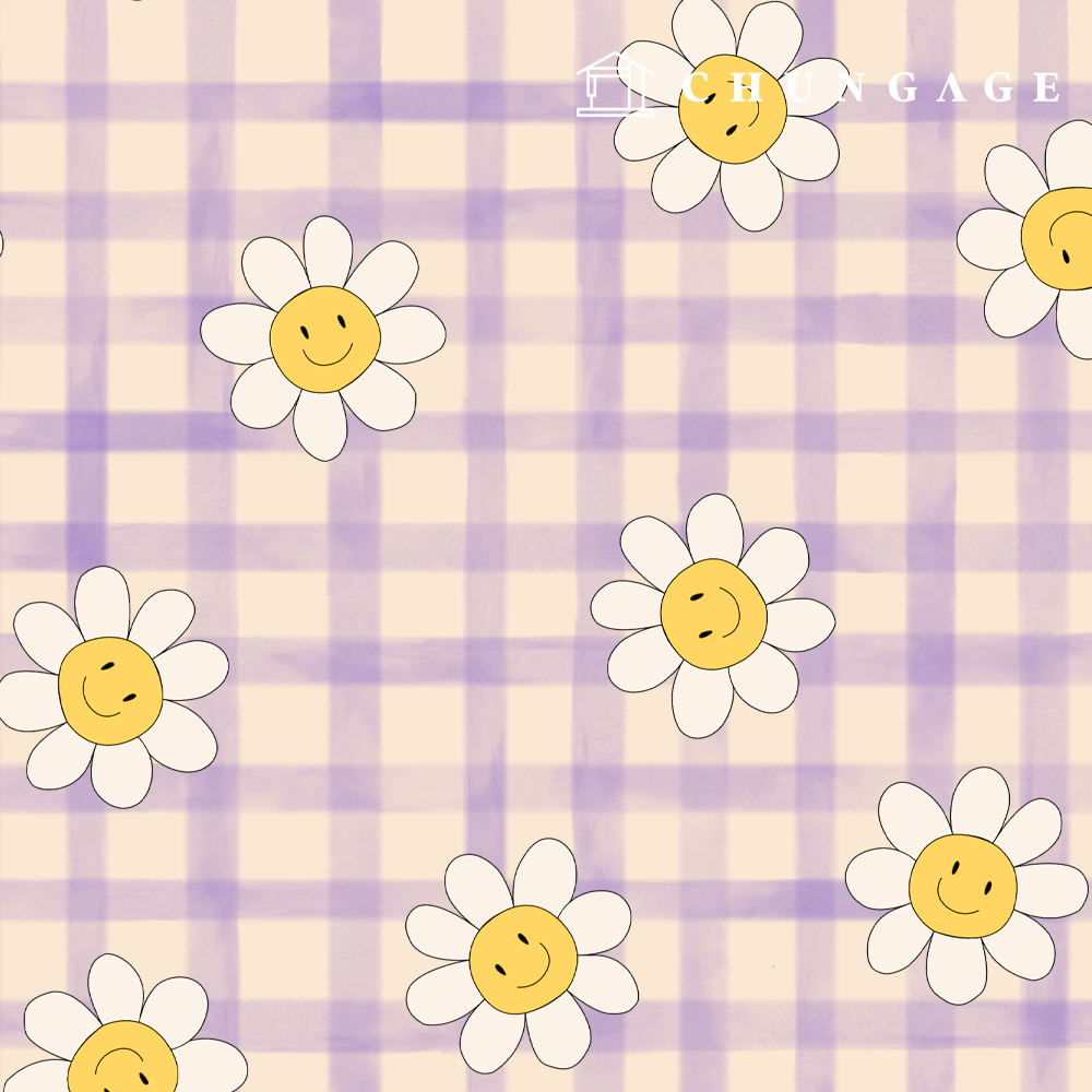 천가게 방수천 DTP 방수원단 대폭 데이지 꽃무늬천 해피체크 애플그린 W100, 002) 해피체크 W091 6,300원