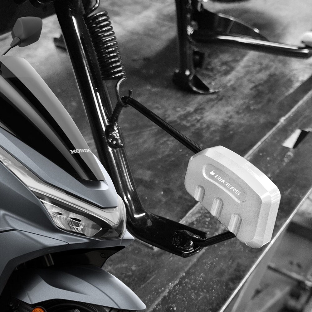 25년-26년 바이커스 혼다 pcx125 튜닝 사이드스탠드 날개패드 확장발판 사각형, silver, 1개 28,000원