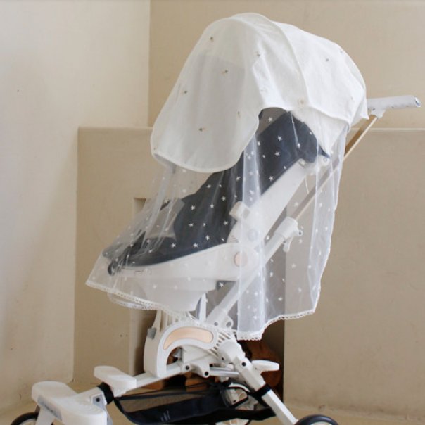 맘노코 프리미엄 레이스 자수 유아차 유모차 가리개 커튼 햇빛가리개 모기장 대용 42,000원