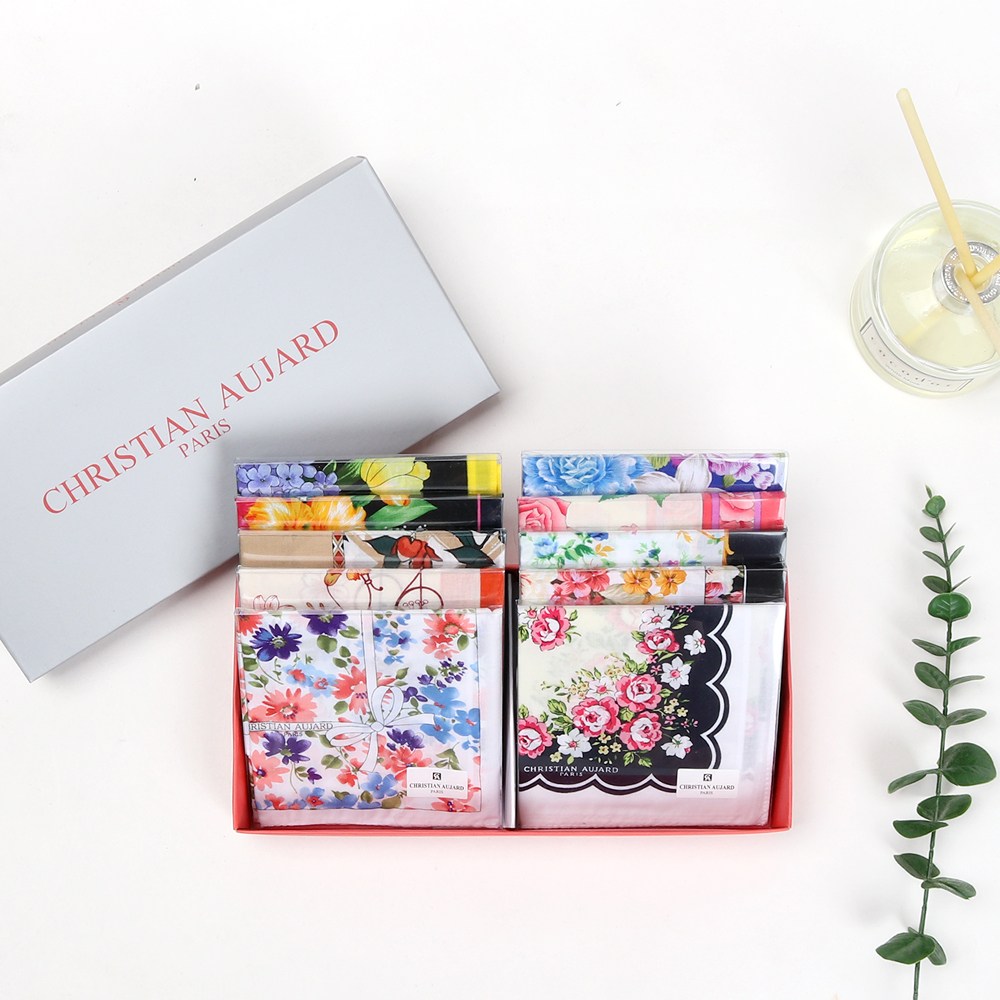 크리스찬 오자르 여성용 나염 손수건 10매 선물세트 A 순면 고급손수건 개별케이스 19,900원