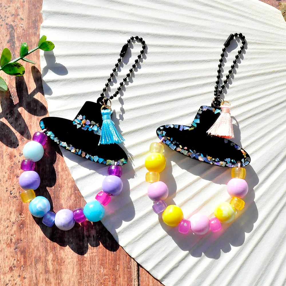 아트앤허그 전통 자개 갓 키링 만들기 4P 세트 K업사이클링 비즈 노리개 케데헌 굿즈, 4개, 멀티컬러 31,500원