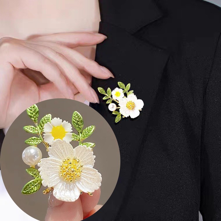 NXNA 3단 도금 14K 천연담수진주 브로치핀 선물추천 XYL-XZ010,발암물질 미포함 48,000원