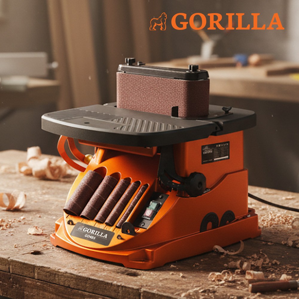 고릴라 스핀들&벨트샌더 샌딩기 GO4BS 목공 곡선 원형 다듬기 사포 DIY 탁상 그라인더, 1개 228,000원