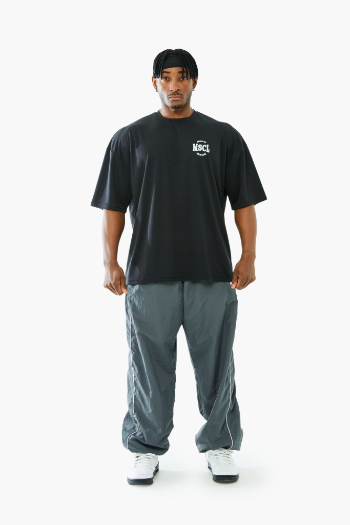 [MSCL 서클 로고] 에어쿨링 기능성 오버핏 반팔 티셔츠 블랙 화이트 34,000원