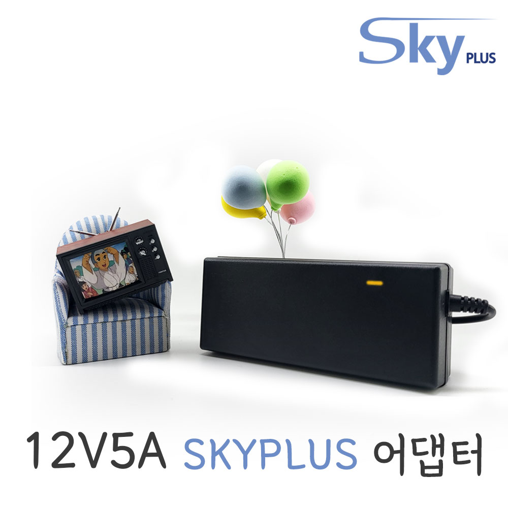 대한민국 SKYPLUS DC 12V 5A [3구접지] 전원 어댑터 모니터 소형가전 12V5A 아답터 9,900원