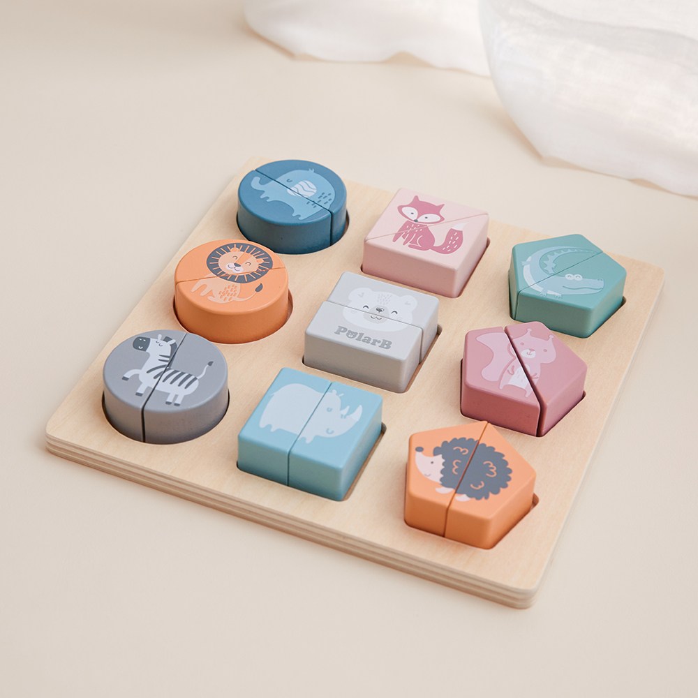 유아 원목 동물 퍼즐 장난감 아기 교구 2세 3세 4세 소근육 발달 폴라비, 현재가 27,000원