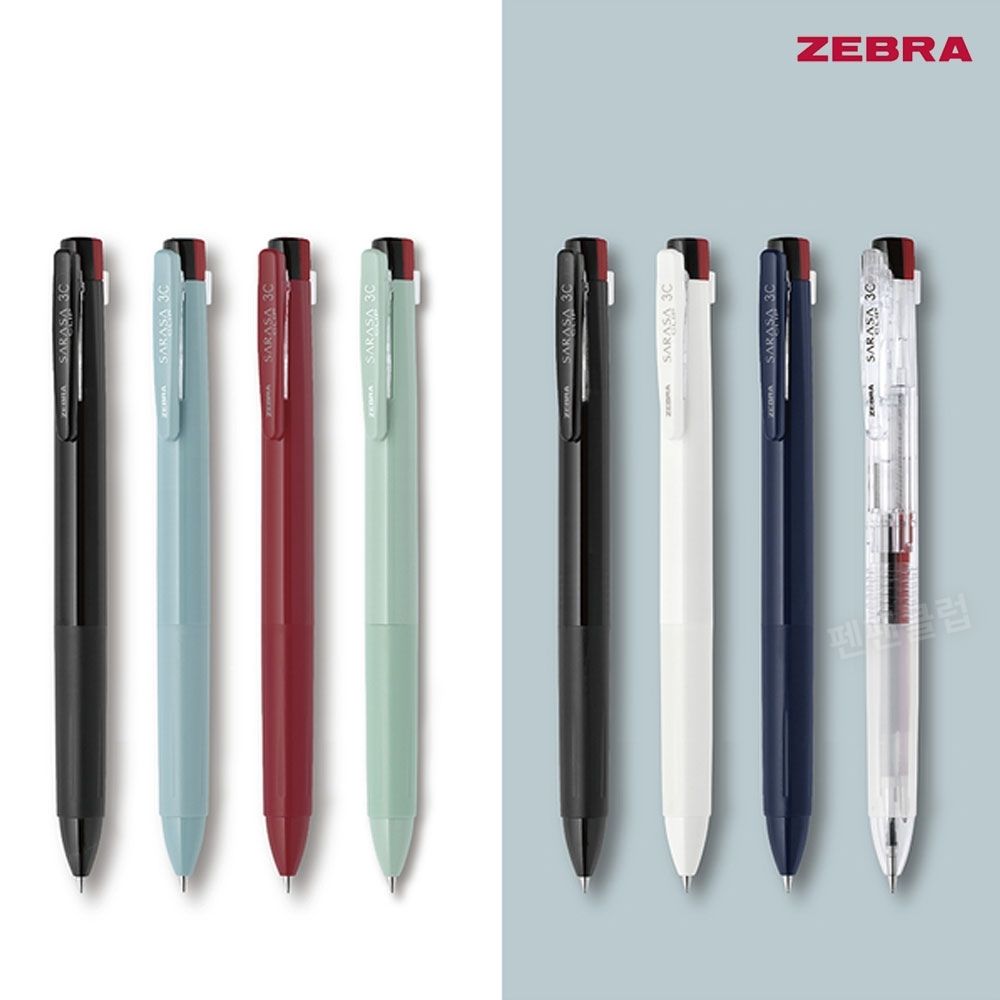 제브라 사라사 클립 3색 볼펜 0.4mm new 3c 슬림펜, 블랙 4,800원