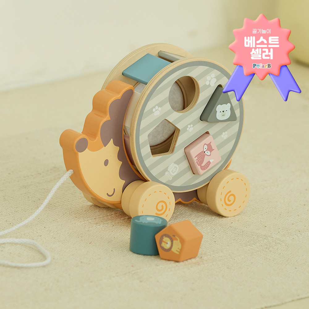 폴라비 유아 블럭 큐브 맞추기 끼우기 고슴도치 끌기 놀이 장난감 세트 36,900원